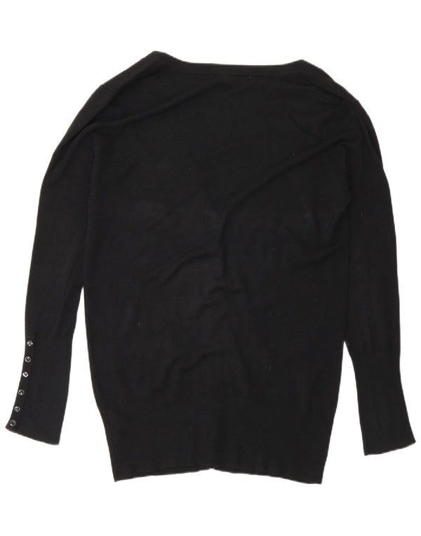 Zara Womens Cardigan Sweater UK 16 Large Rayonne Noire