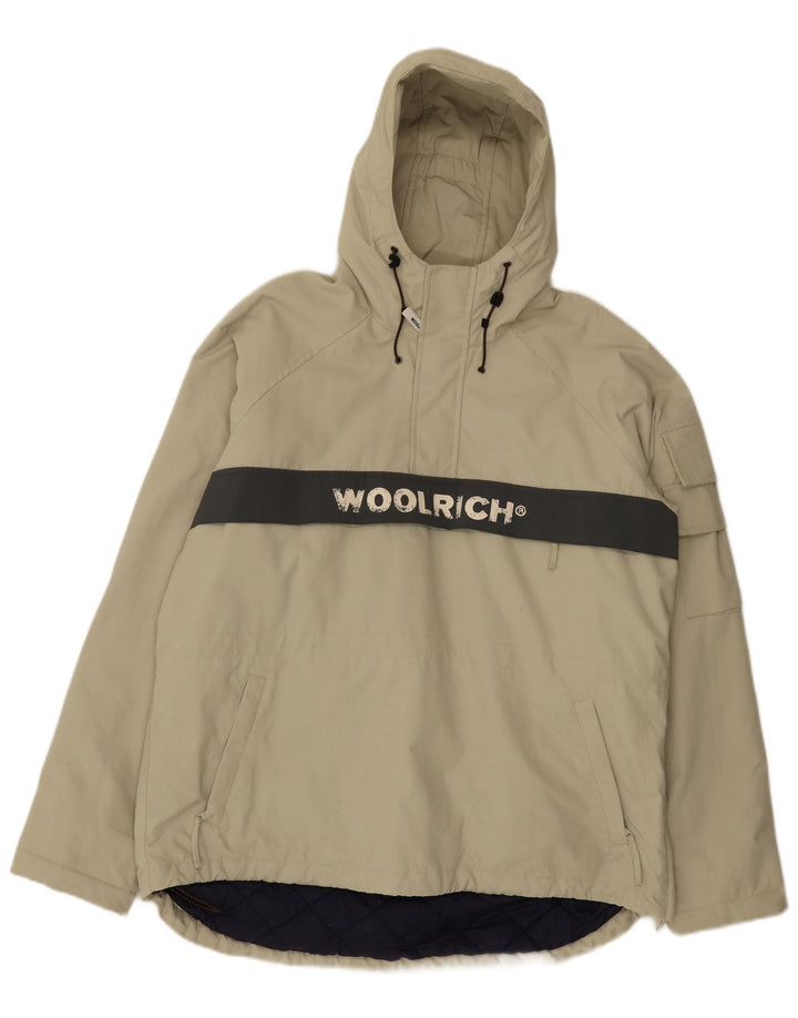 Woolrich Veste Anorak à capuche pour homme UK 38 Kaki moyen Colourblock
