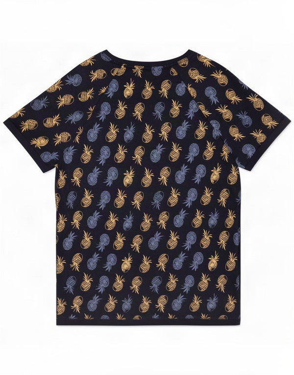 Marks & Spencer T-shirt graphique pour femme UK 12 Viscose bleu marine moyen