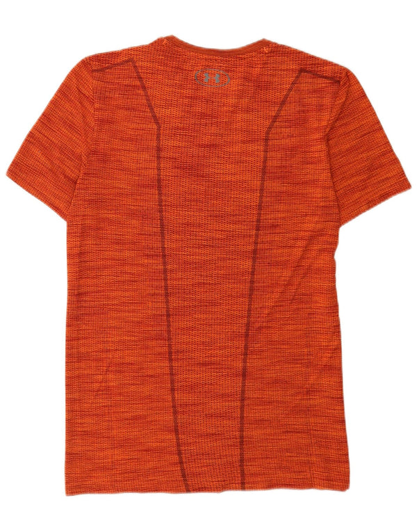 Under Armour T-Shirt Heat Gear Homme Petit Orange Rayé Polyester