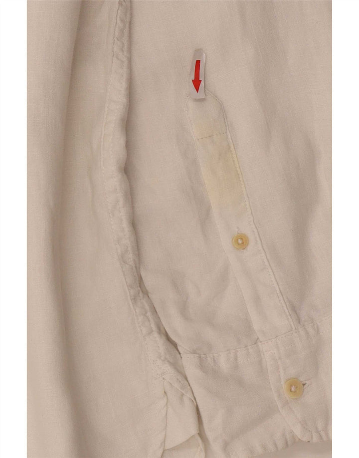 Timberland Chemise Regular Fit Homme Lin Blanc Large
