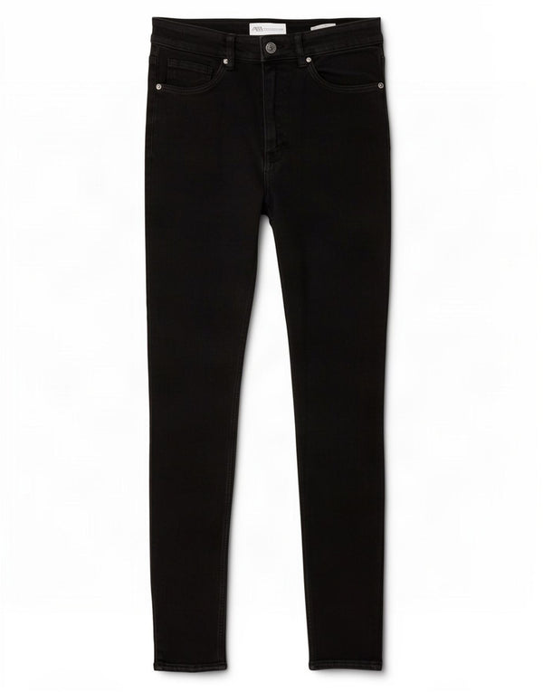 Jean skinny Zara femme EU 36 XS W26 L26 coton noir