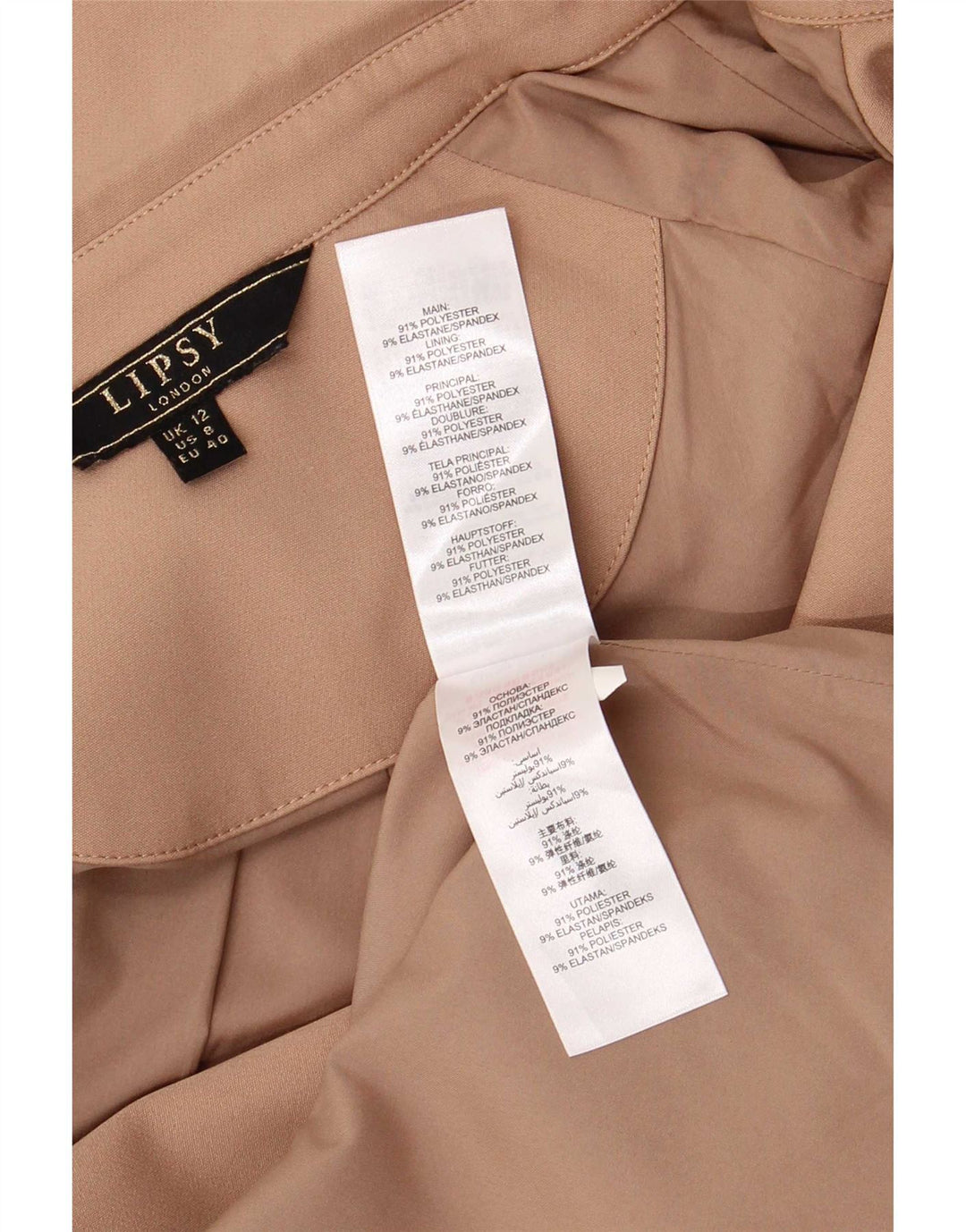 Lipsy Trench-Coat Coupe Ample Femme UK 42 Beige Moyen Polyester