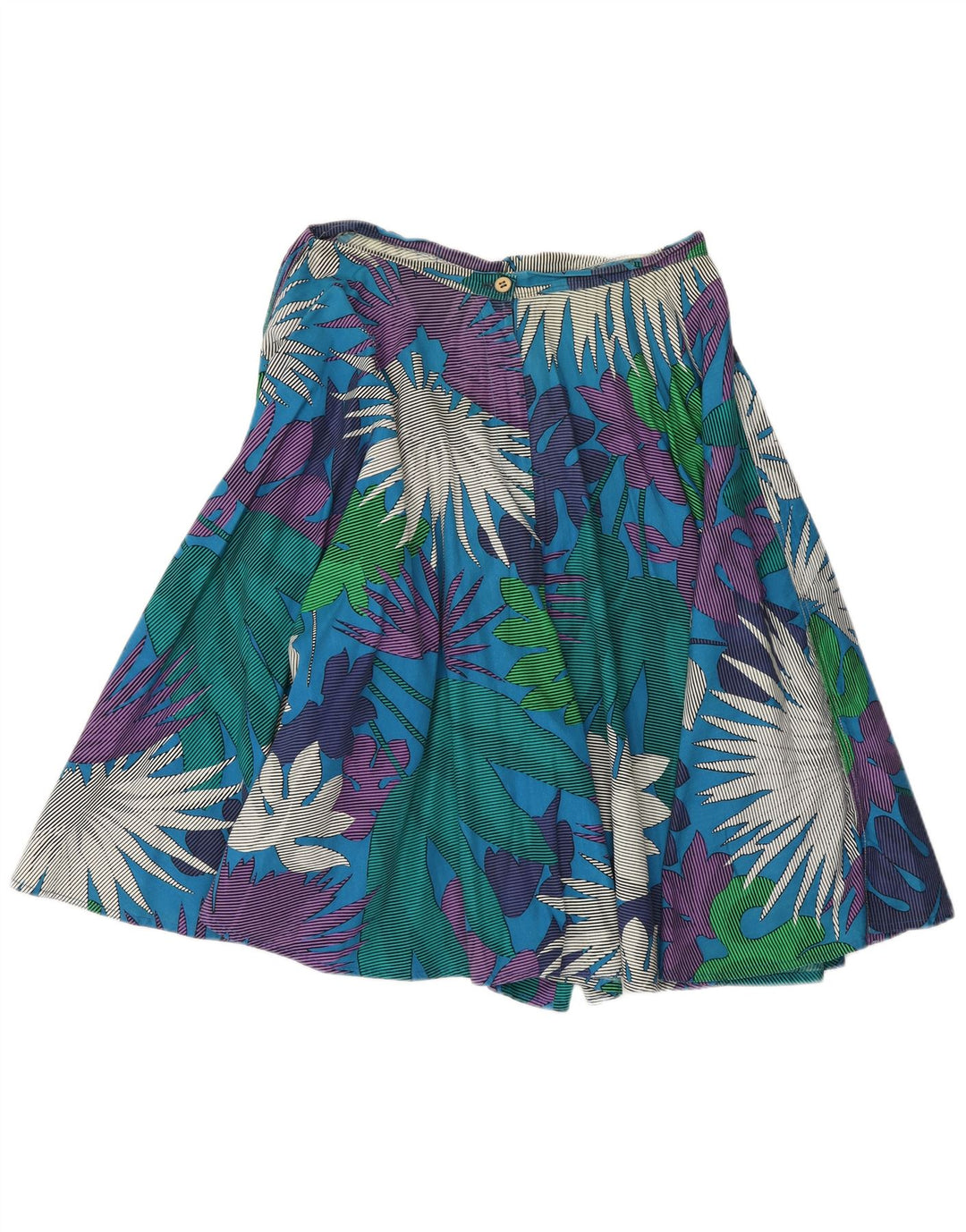 vintage Femmes Cullotes Casual Shorts W30 Bleu Moyen Floral