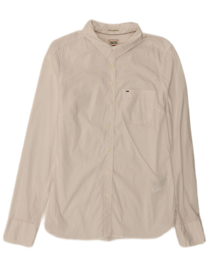 Tommy Hilfiger Chemise Femme UK 12 Coton Blanc Moyen