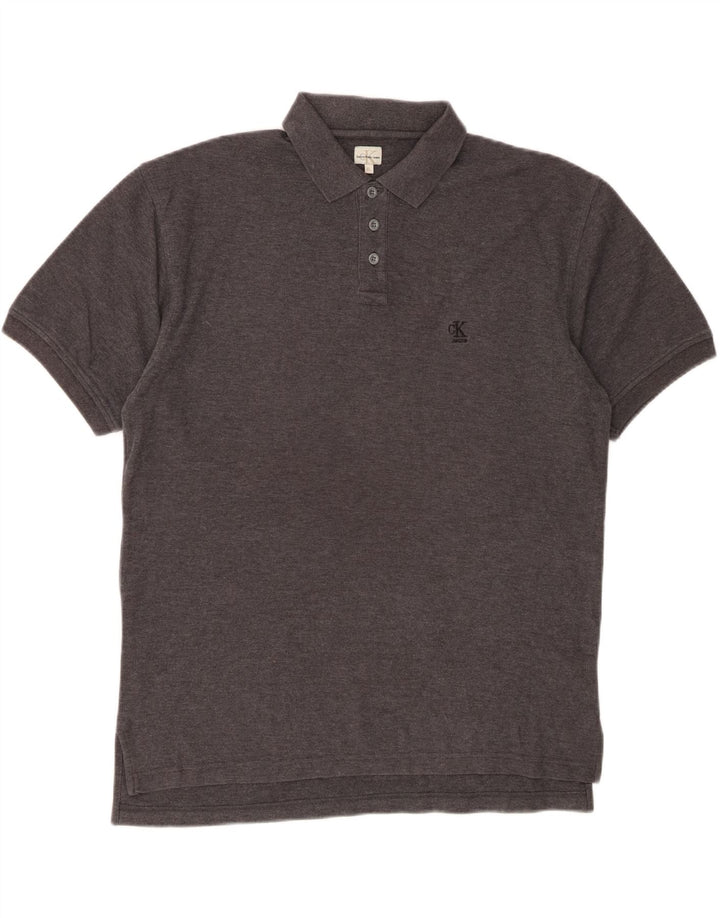 CALVIN KLEIN Mens Polo Shirt XL Grey Vintage Calvin Klein and Second-Hand Calvin Klein from Messina Hembry 
