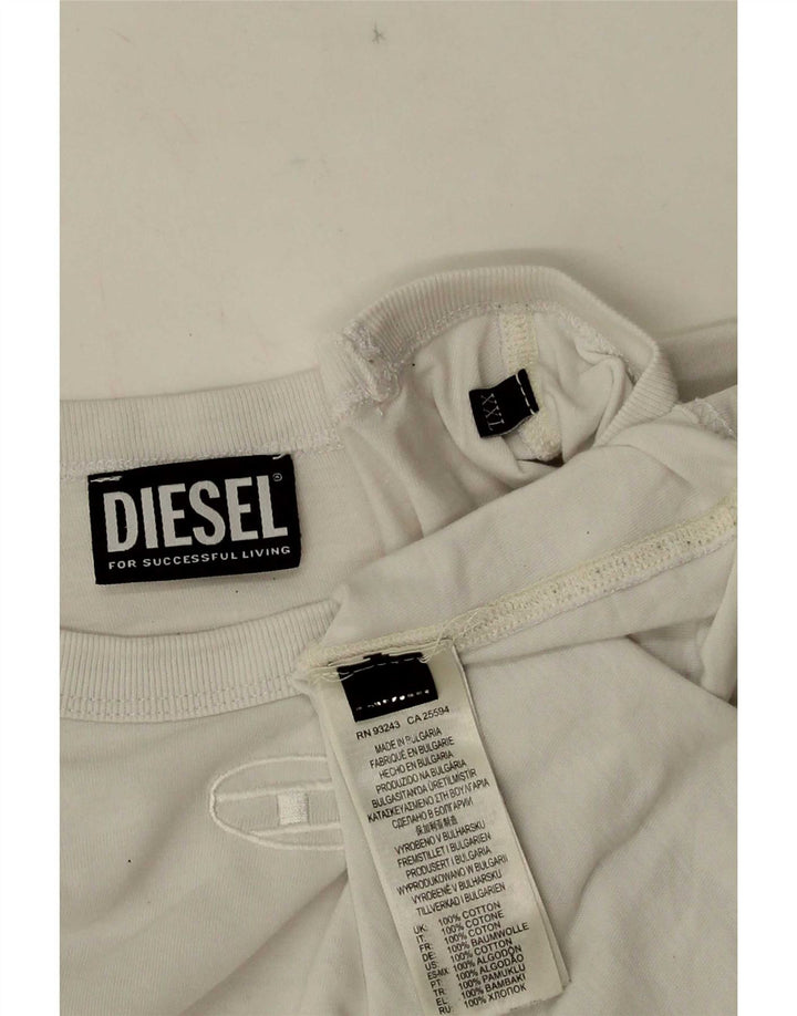 Diesel Haut graphique à manches longues pour hommes 2XL en coton blanc