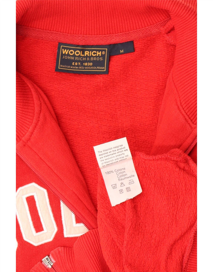 Woolrich Veste de survêtement graphique pour femme UK 12 Rouge moyen Coton