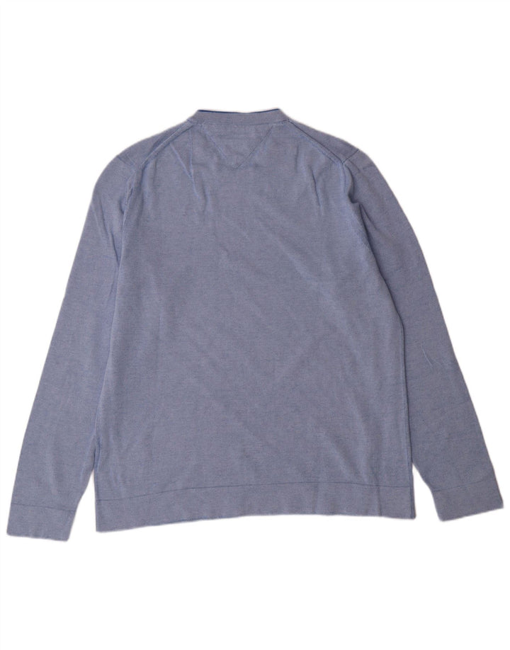 TOMMY HILFIGER Pull Col Ras du Cou Homme Bleu Moyen Coton