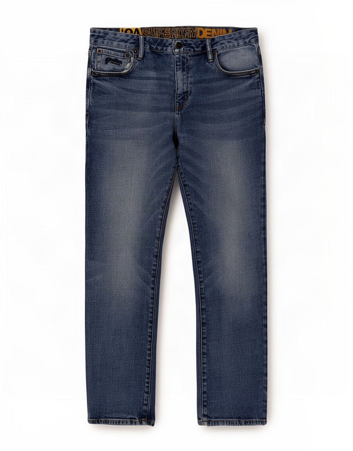 Superdry Jean droit W34 L29 bleu coton homme