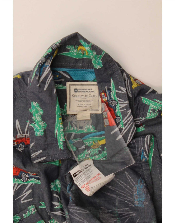 Mountain Warehouse Chemise à Motif Abstrait pour Garçon 12-13 Ans Bleu Marine