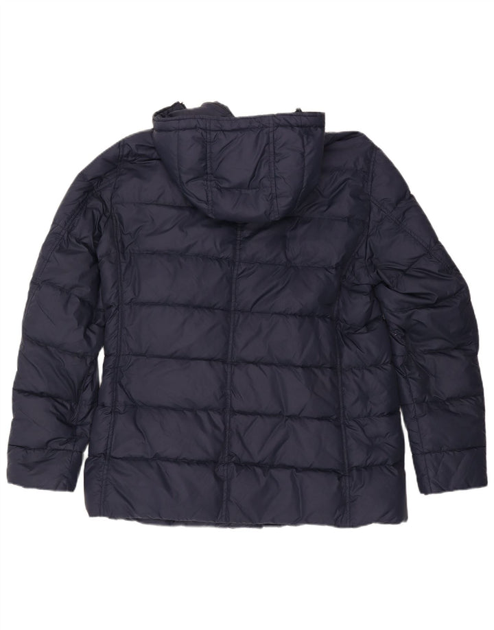 Herno Veste matelassée à capuche pour homme UK 38 Bleu marine moyen