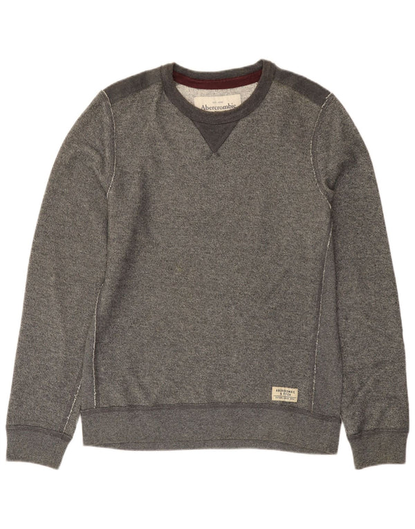 ABERCROMBIE & FITCH Sweat-shirt en coton color block gris moyen pour homme