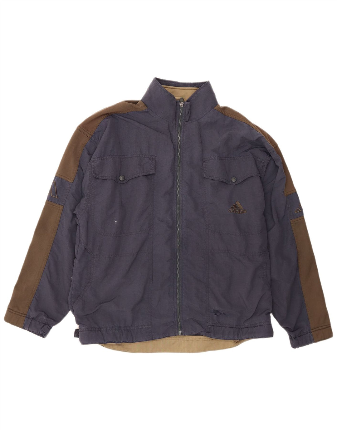 Adidas Veste Bomber Homme UK 40/42 Bleu Marine Moyen Colorblock Polyester
