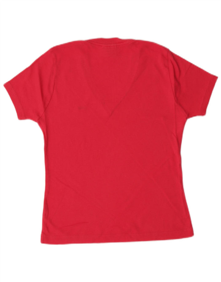 LACOSTE T-Shirt Femme Top Taille 42 Large Rose Coton