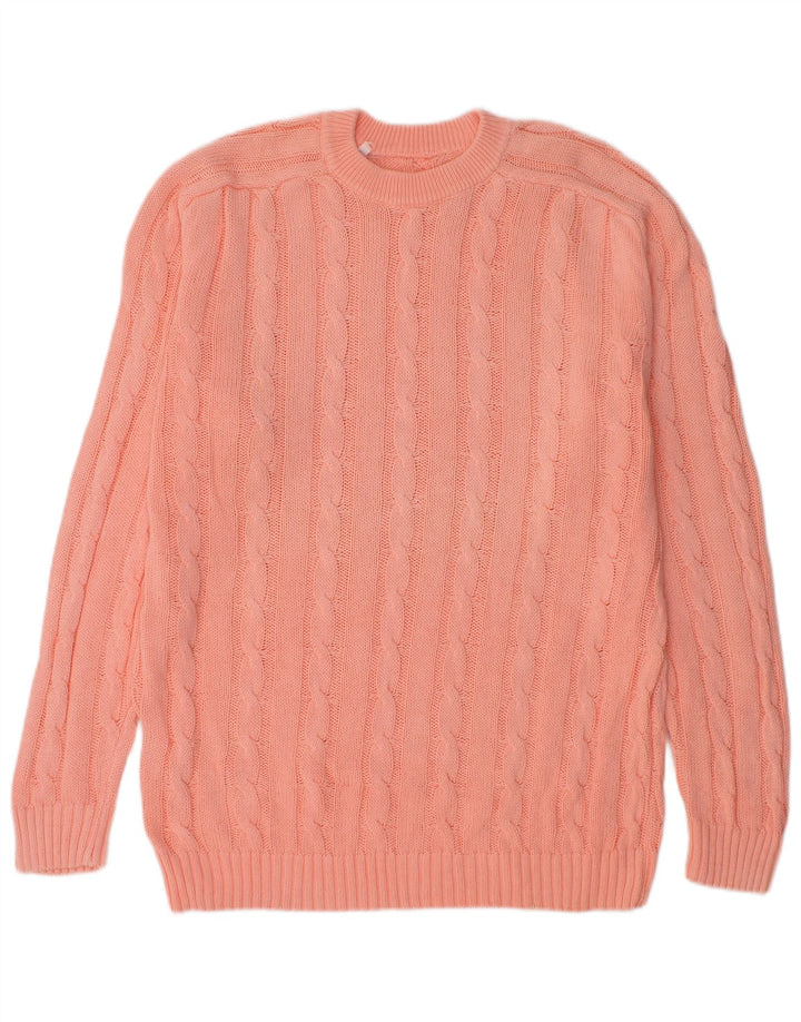 vintage Mens Crew Neck Jumper Pull Grand Rose