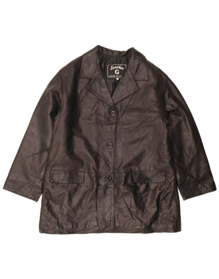 Veste en cuir femme vintage IT 48 XL Cuir noir