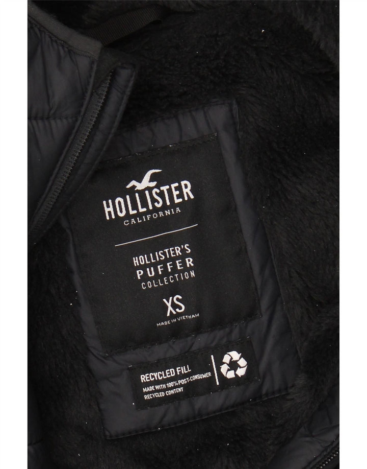 HOLLISTER Veste matelassée à capuche pour homme UK 34 XS Noir Nylon