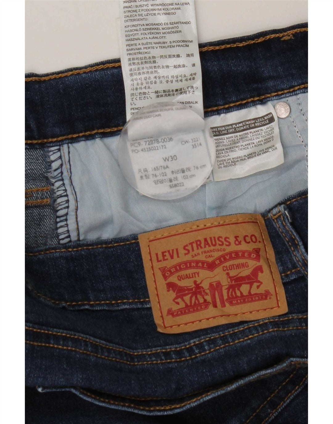 Levi's Short en Jean Taille Haute W30 Femme Bleu Moyen Coton