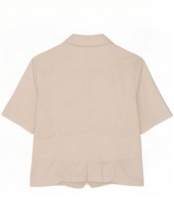 Veste blazer à manches courtes et 3 boutons pour femme uniquement IT 42 Coton blanc moyen