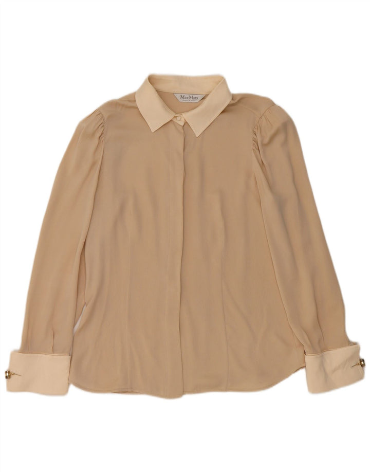 Max Mara Chemisier pour femme UK 10 Small Beige Colourblock