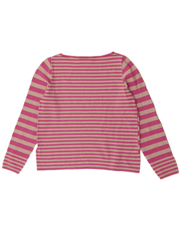 Tommy Hilfiger Pull col bateau pour femme UK 14 Large Rose Rayé