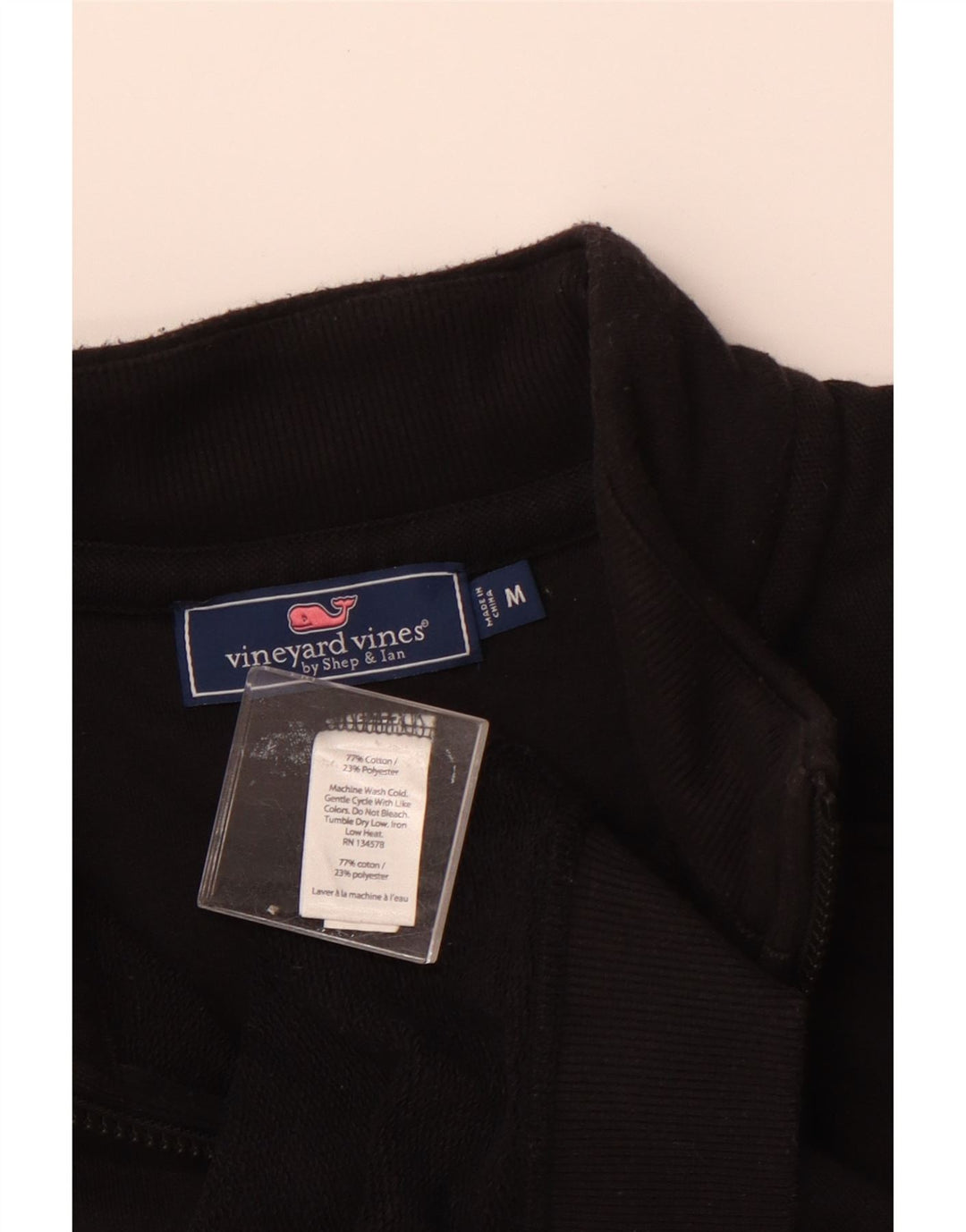 VINEYARD VINES Sweat-shirt coupe ample à col zippé pour homme Noir moyen