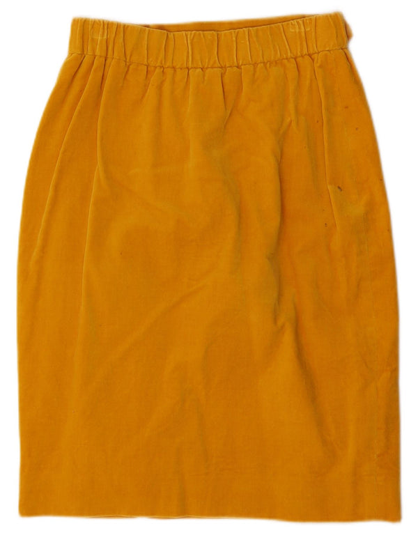 Vintage Womens Pencil Skirt UK 12 Medium W26 Yellow