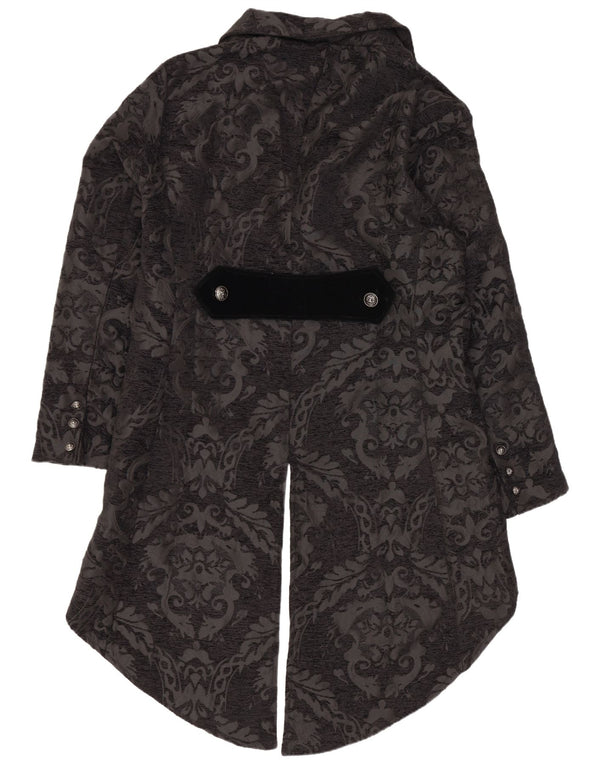 vintage Femmes Tailcoat Blazer Veste UK 20 2XL Noir Paisley