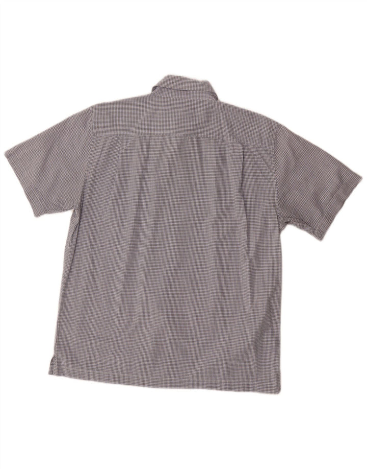 DOCKERS Chemise à Manches Courtes Homme Bleu Moyen Carreaux Coton