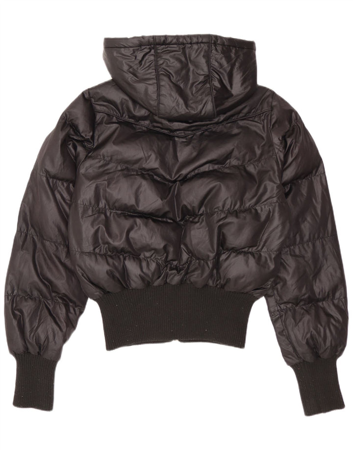 Lee Veste matelassée surdimensionnée à capuche pour femme UK 6 XS Noir Polyester