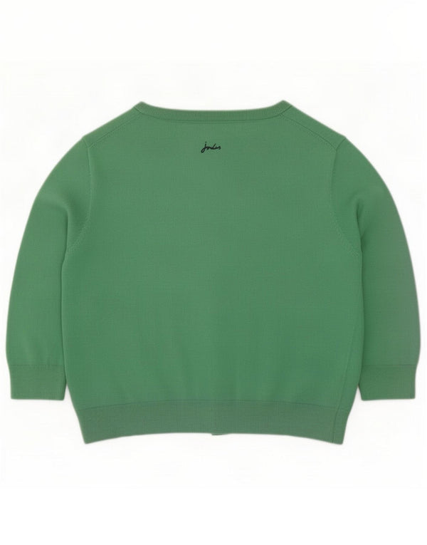 Joules Womens Crop 3/4 Sleeve Cardigan Sweater UK 16 Large Green Cotton