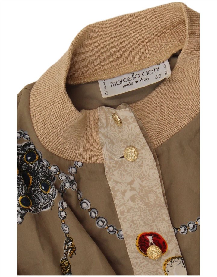 Marcello Cioni Veste Bomber Graphique Femme IT 50 XL Beige Colorblock