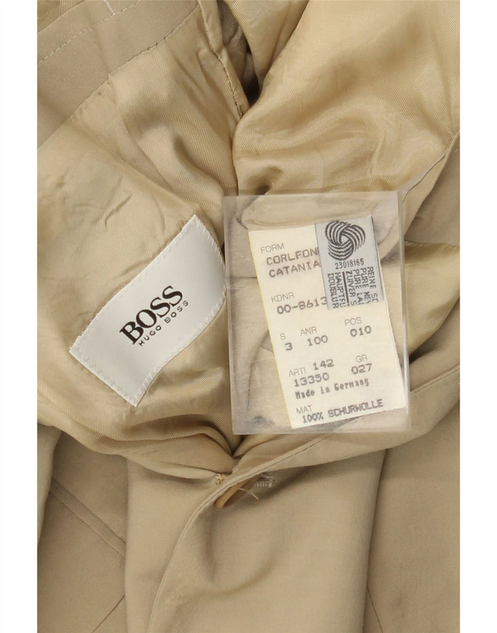 HUGO BOSS Veste Blazer 2 Boutons Homme UK 38 Beige Moyen Laine Vierge