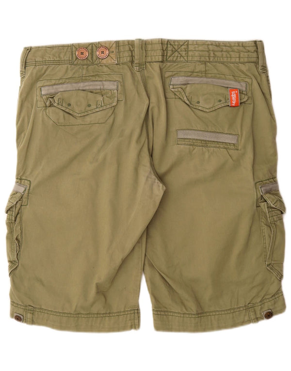 Superdry Short Cargo Homme 2XL W40 Kaki Coton