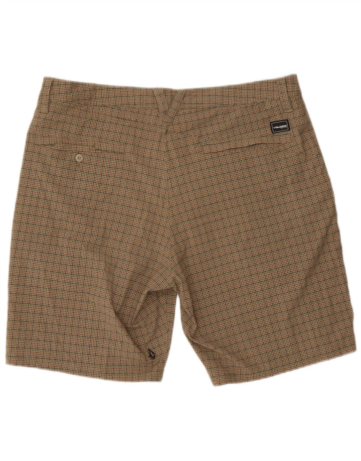 Volcom Short Chino Homme W38 XL Beige Pied-de-Poule Polyester