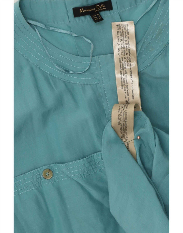 Massimo Dutti Chemisier surdimensionné pour femme EU 40 Coton turquoise moyen