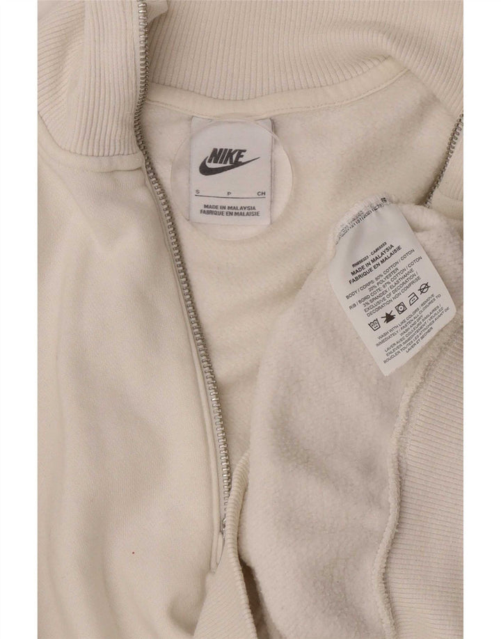 Nike Sweat-shirt surdimensionné à col zippé pour femme UK 10 Petit Blanc