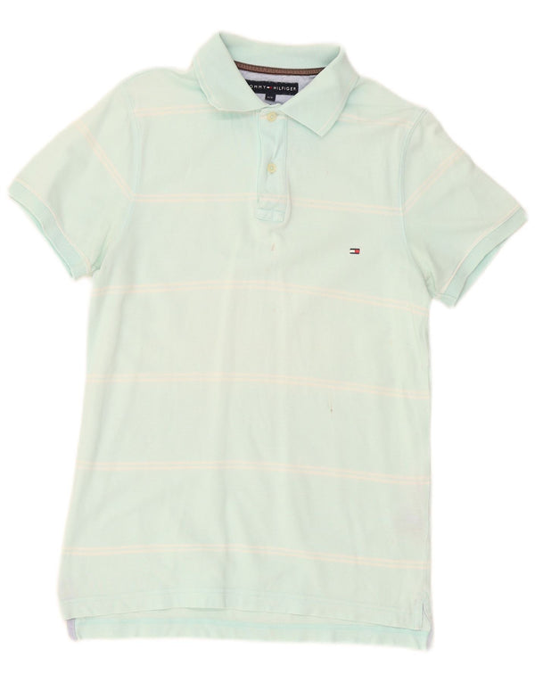Tommy Hilfiger Polo Slim Fit Homme Petit Bleu Rayé Coton