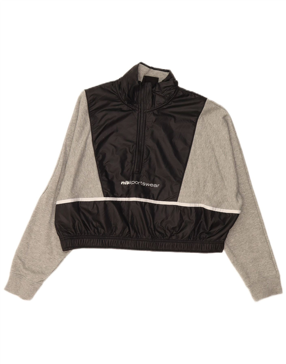 NIKE Sweat-shirt court surdimensionné pour femme UK 16 Large Gris Colorblock