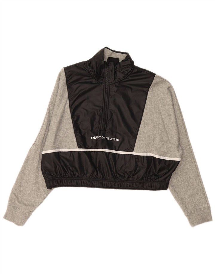 NIKE Sweat-shirt court surdimensionné pour femme UK 16 Large Gris Colorblock