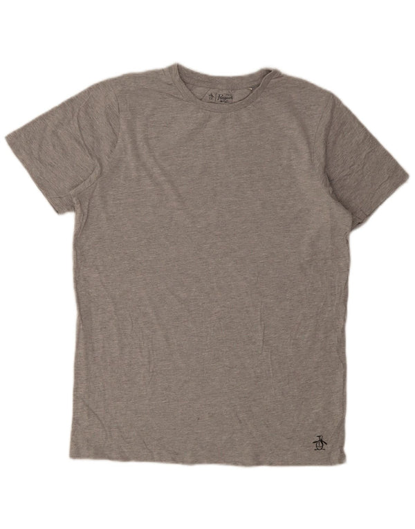 Penguin T-Shirt Homme Top Large Gris Moucheté Coton
