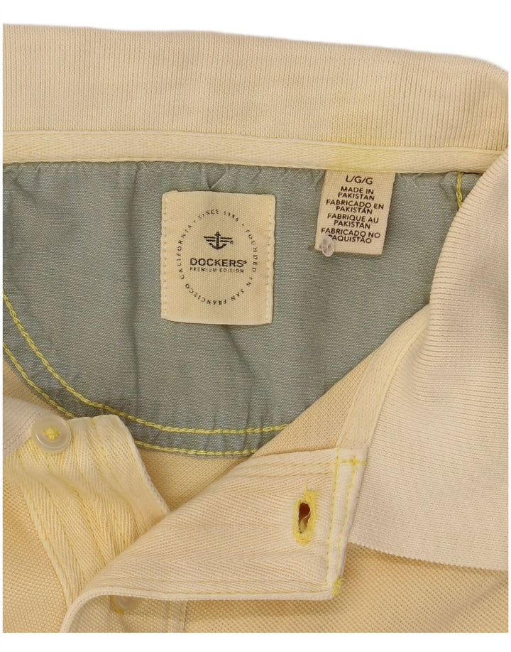 DOCKERS Mens Polo Shirt Large Yellow