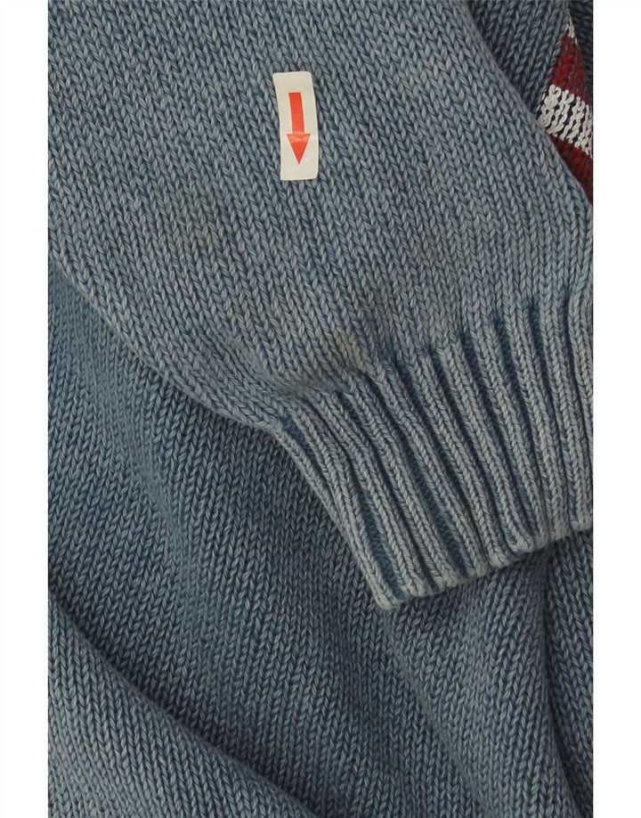 Woolrich Pull col rond graphique homme XL bleu coton