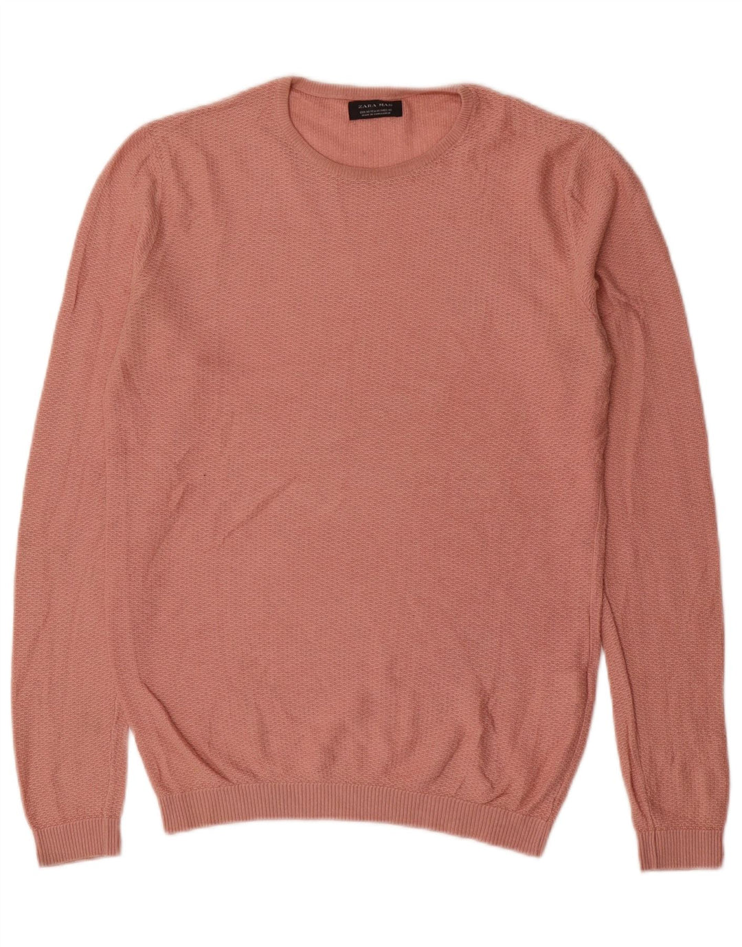 Zara Homme Pull Col Ras Du Cou Acrylique Rose Moyen