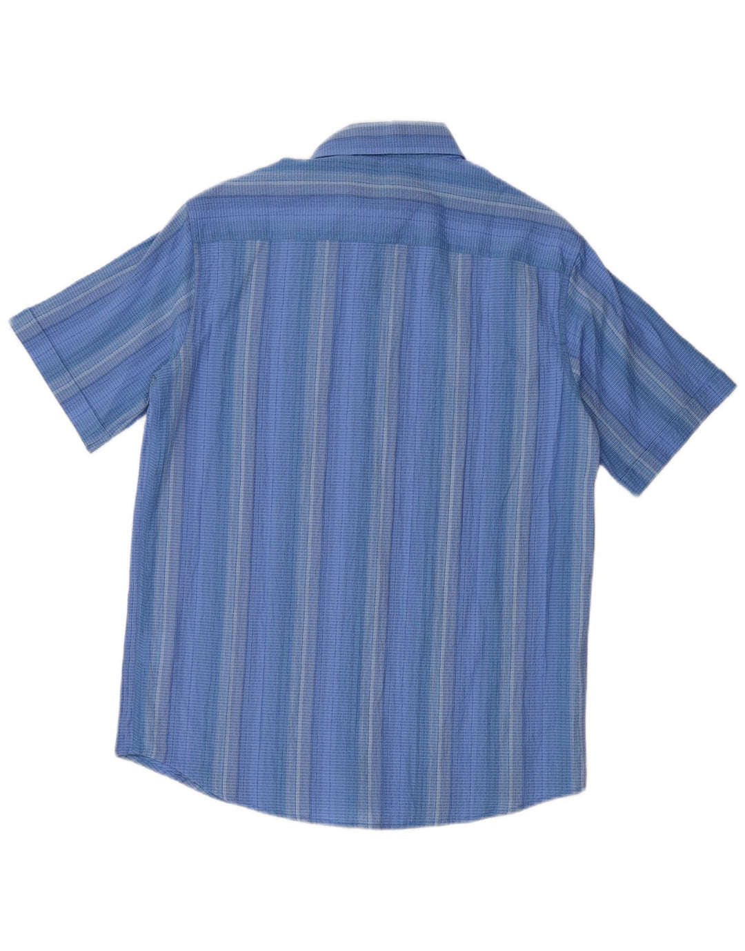Angelo Litrico Chemise à manches courtes pour homme Taille 39/40 Bleu moyen rayé