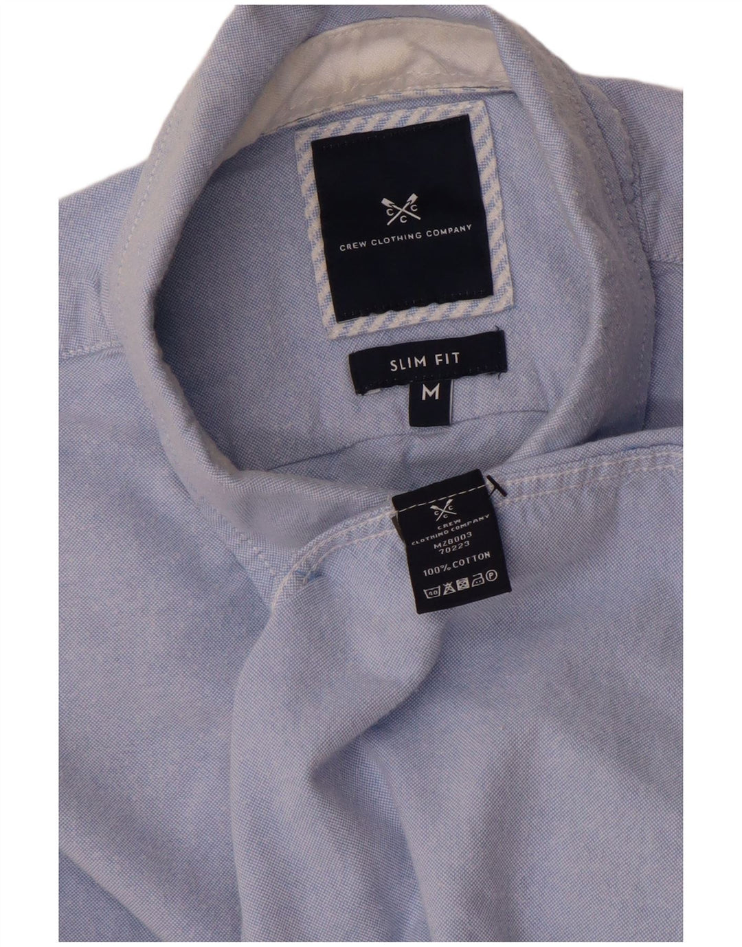 CREW CLOTHING Chemise Slim Fit Homme Bleu Moyen Coton