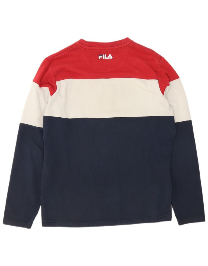Fila Homme Graphic Sweatshirt Jumper Petit Multicolore Colourblock Coton