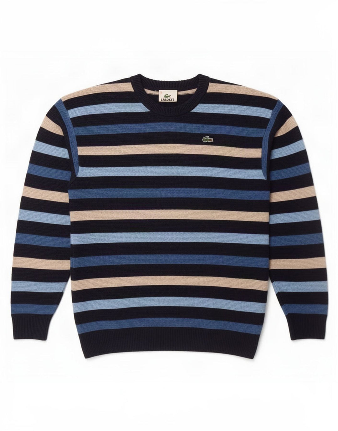 Pull col rond Lacoste garçon 11-12 ans rayé multicolore