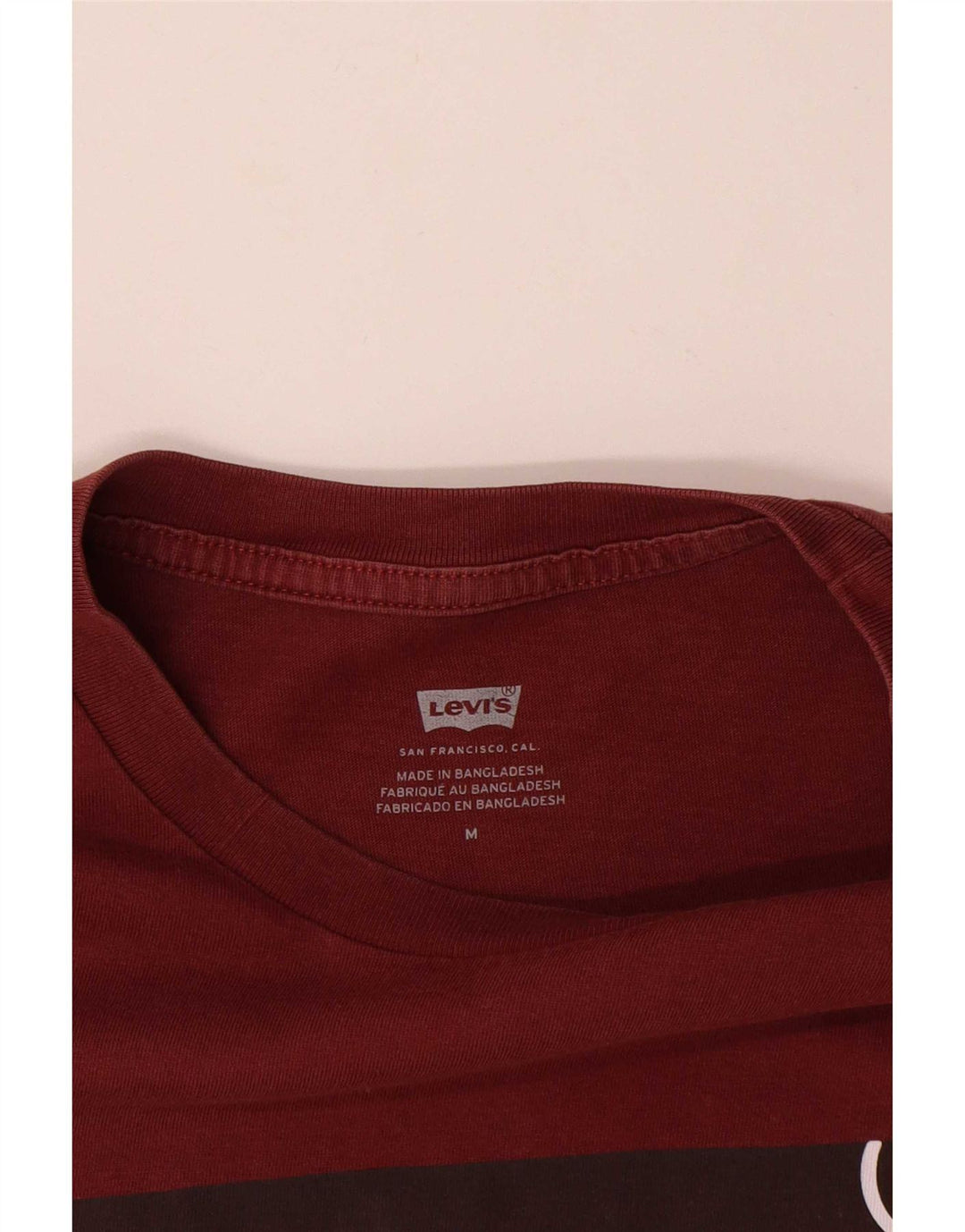 Levi's T-Shirt Graphique Homme Bordeaux Moyen Coton
